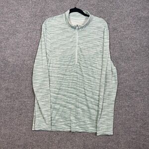 Under Armour Shirt Mens XL  Green 1/4 Zip Pullover Long Sleeve Stretch Heatgear